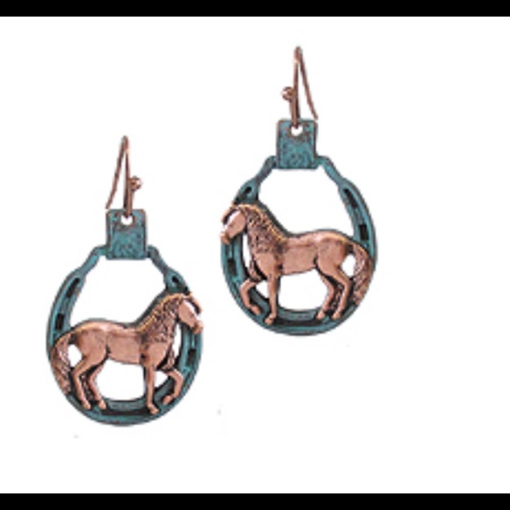 Horse drop earrings